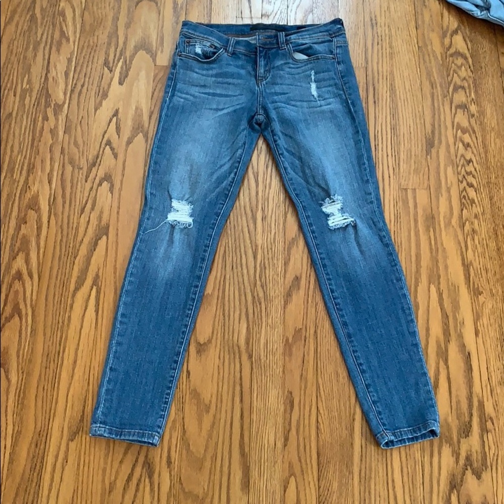 Ripped blue jeans